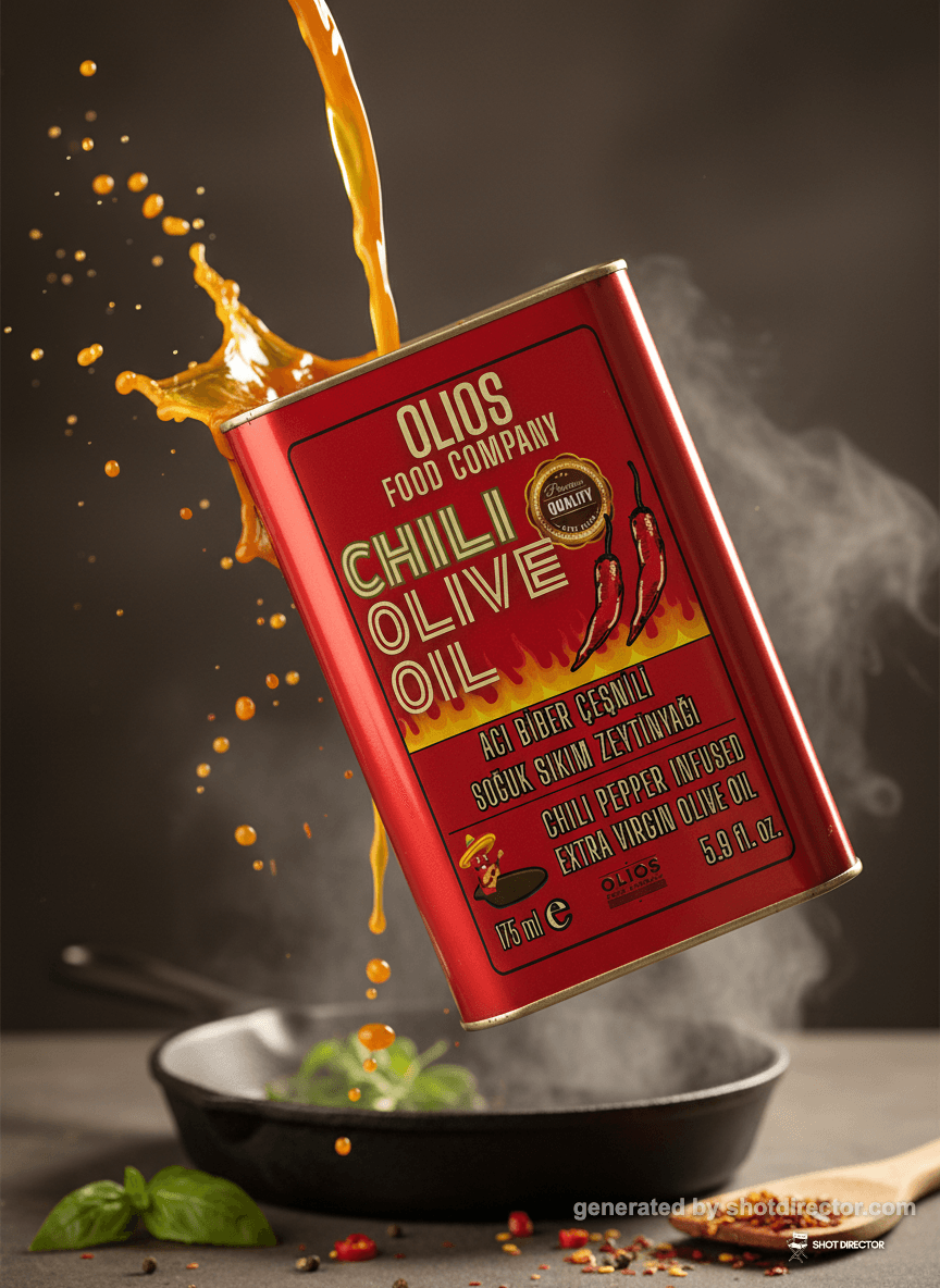 The bottle captured in a dynamic shot, with a spla