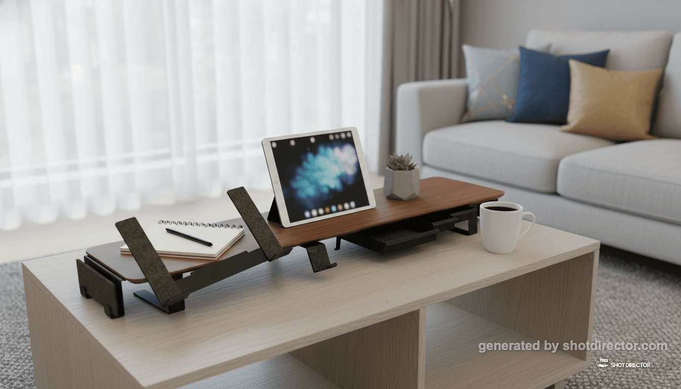 An eye-level shot showcasing the shelf neatly orga