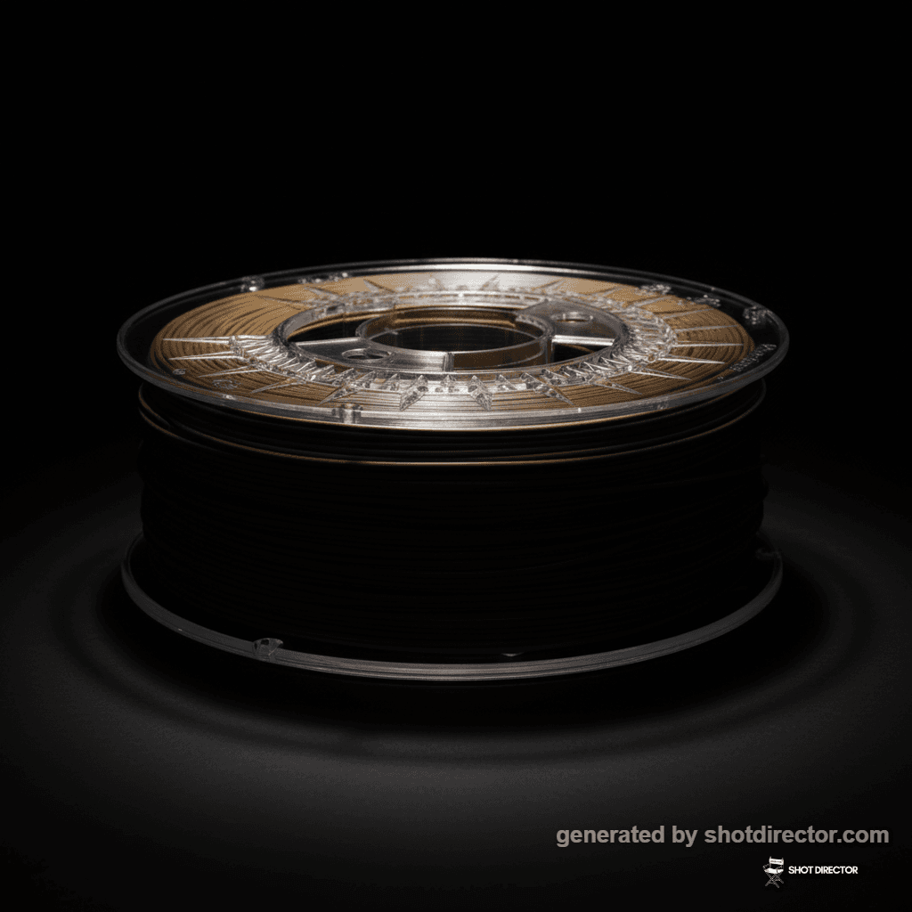 A dramatic low-key studio shot of the filament spo