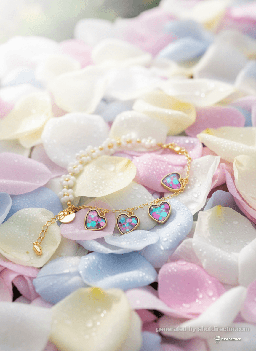 Dewdrop Petal Serenity Bracelet Shot concept by