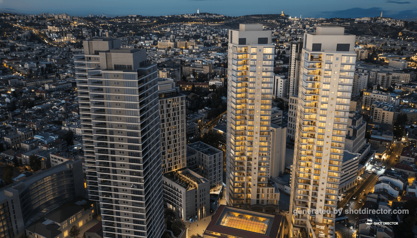 A close-up view highlighting the detailed facades