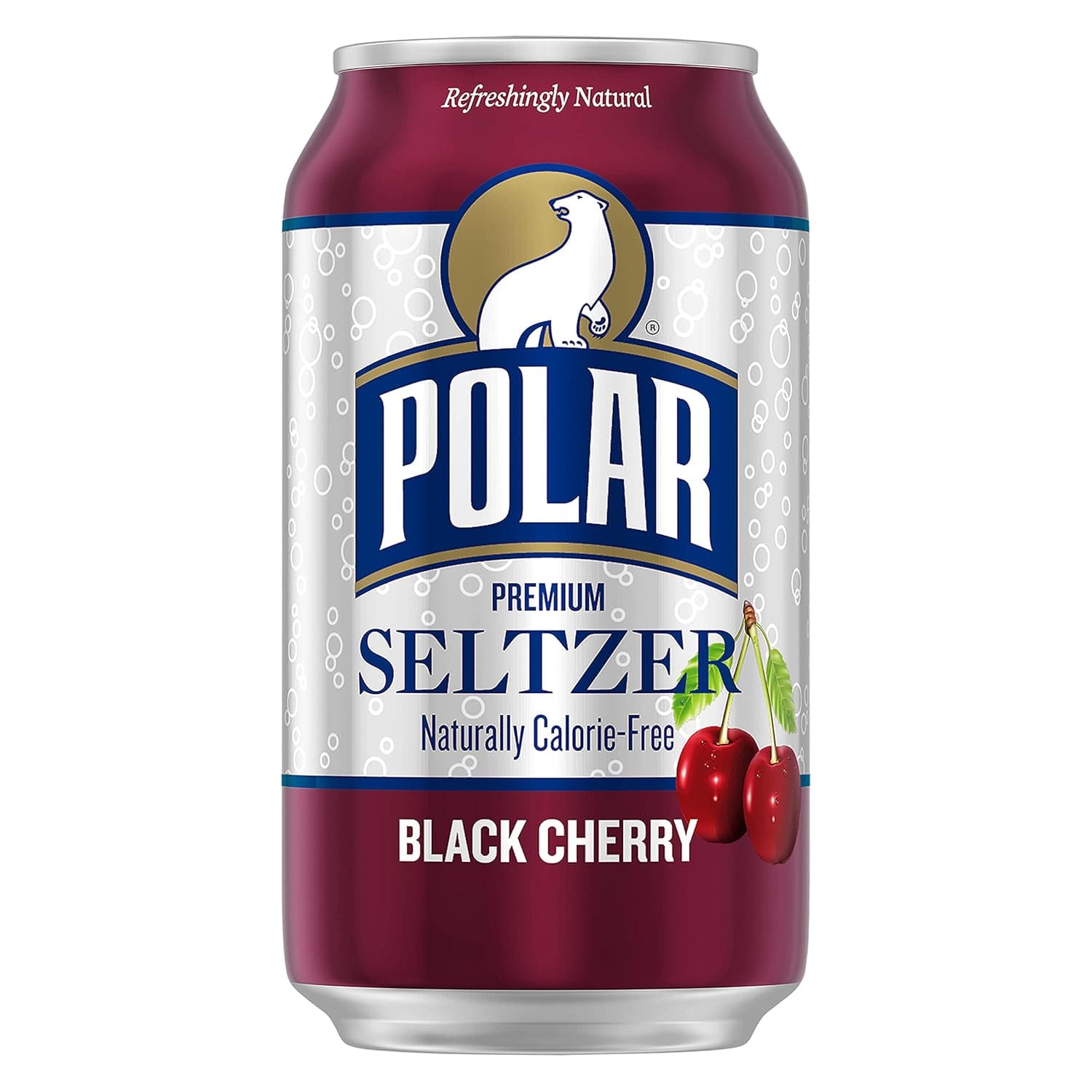 Polar Premium Seltzer Black Cherry in an aluminum can